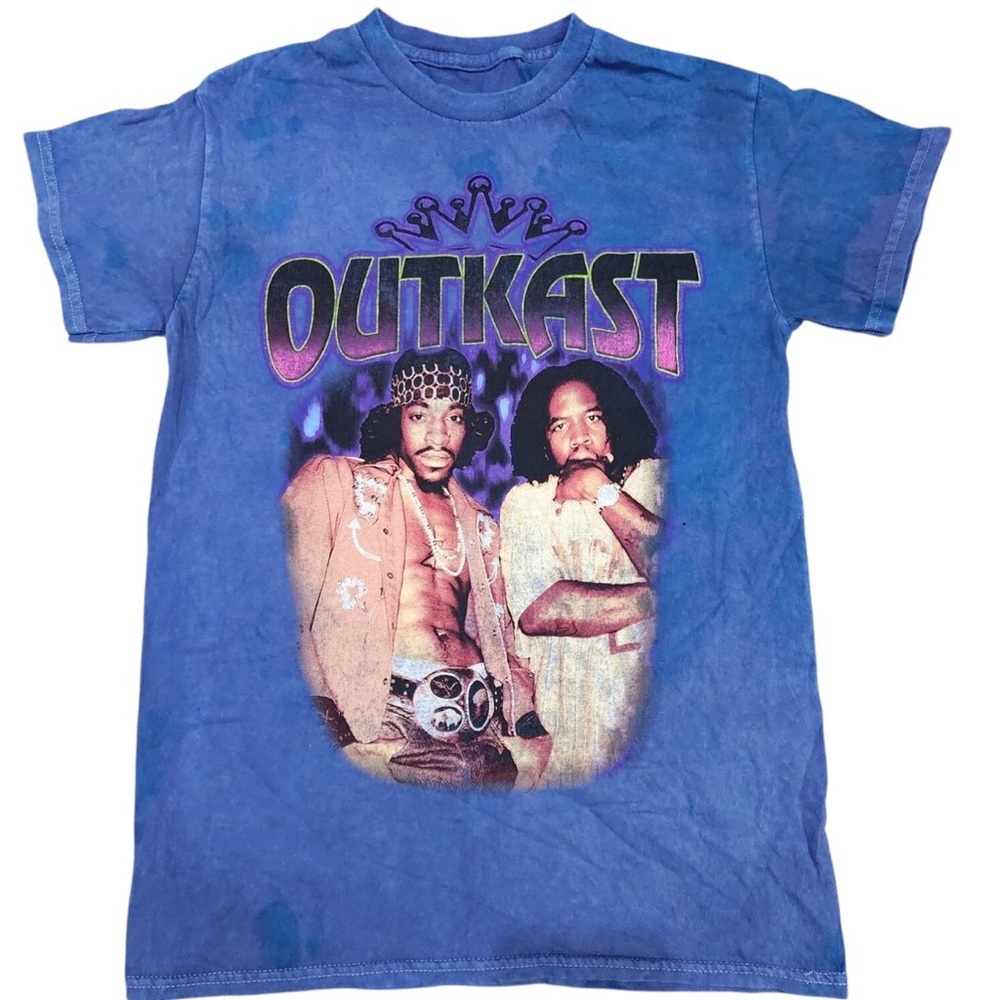 OutKast Graphic Tee Blue Purple Crown Logo Hip Hop Rap Shirt Small Unisex